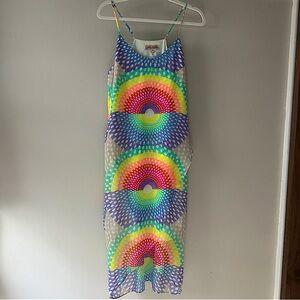 Mara Hoffman faux wrap midi dress, rainbow, size M